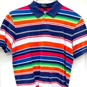 Ralph Lauren polo.  Multi-color stripe, L. EUC!